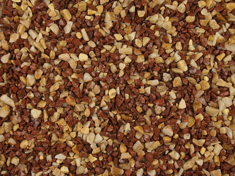 A mix of buff quartz and red granite, monarch is a 3-8mm pebble dash blend or can be used for internal flooring applications