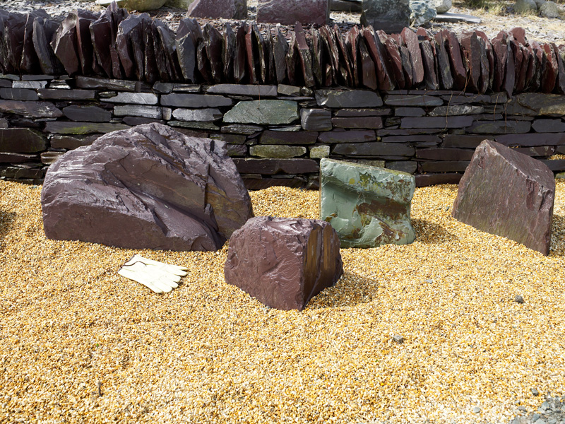 Large Slate Feature stones of varying colours for landscaping and garden uses